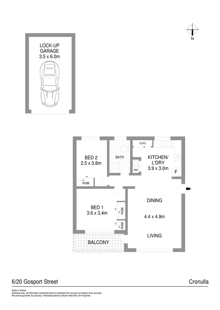 Floorplan of Homely unit listing, 6/20 Gosport Street, Cronulla NSW 2230