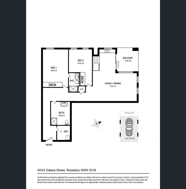 Floorplan of Homely apartment listing, 403/4 Galara Street, Rosebery NSW 2018