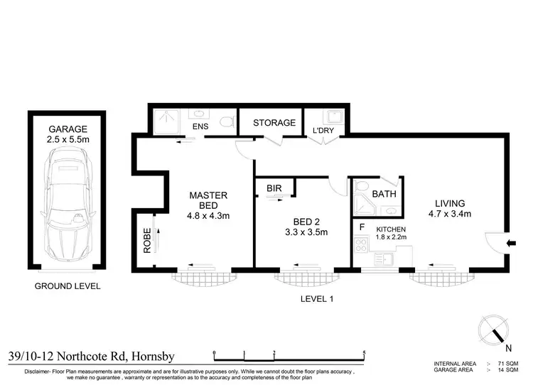 Floorplan of Homely apartment listing, 39/10-12 Northcote Road, Hornsby NSW 2077
