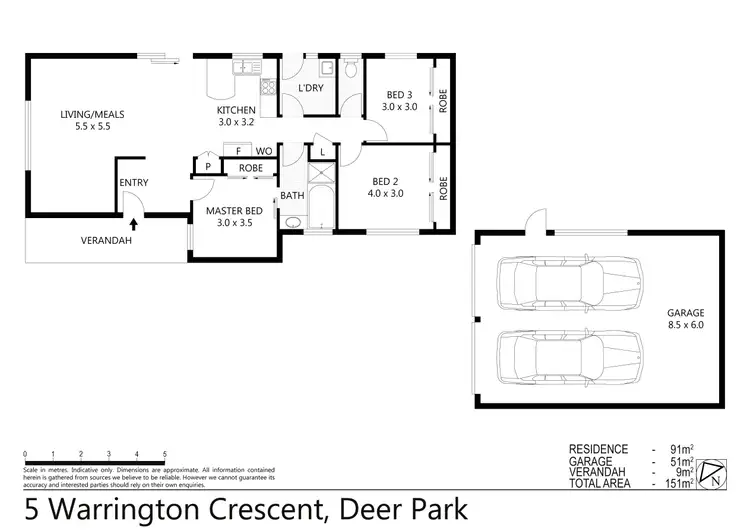 Floorplan of Homely house listing, 5 Warrington Crescent, Deer Park VIC 3023