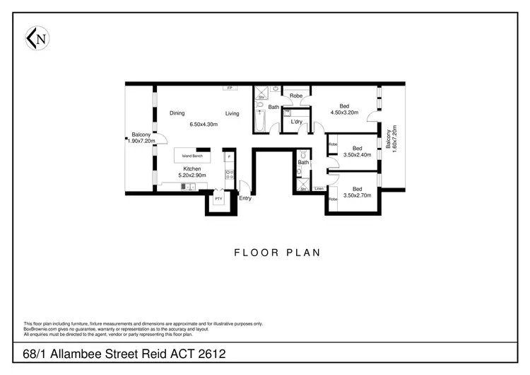 Floorplan of Homely apartment listing, 68/1 Allambee Street, Reid ACT 2612
