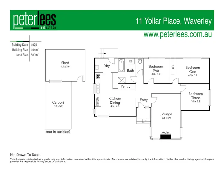 Floorplan of Homely house listing, 11 Yollar Place, Waverley TAS 7250