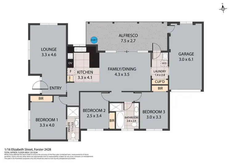 Floorplan of Homely villa listing, 1/16 Elizabeth Street, Forster NSW 2428