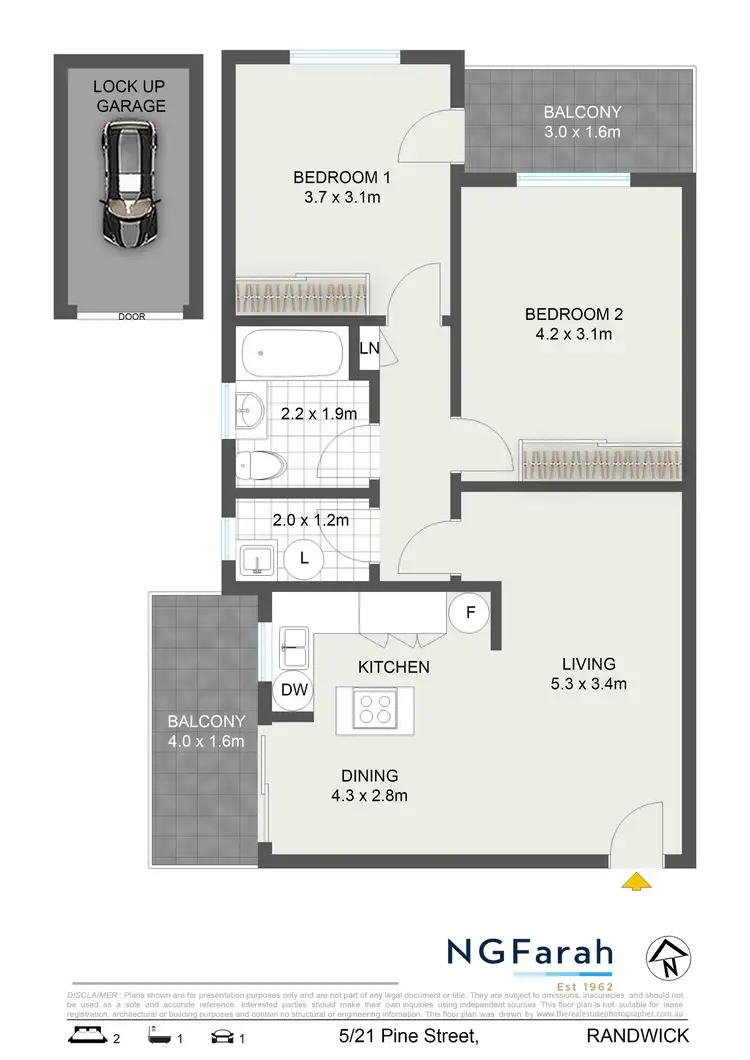 Floorplan of Homely apartment listing, 5/21 Pine Street, Randwick NSW 2031