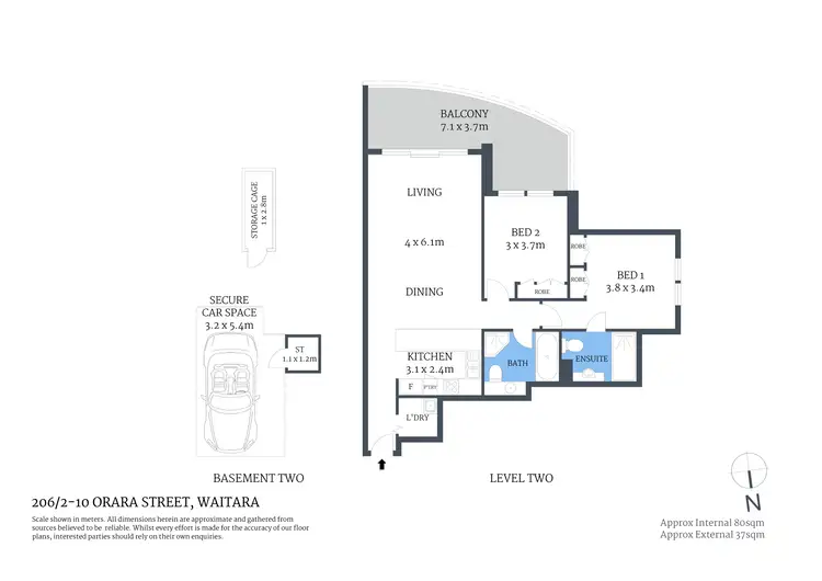 Floorplan of Homely apartment listing, 206/2-10 Orara Street, Waitara NSW 2077