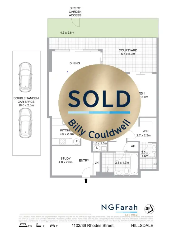 Floorplan of Homely apartment listing, 1102/39 Rhodes Street, Hillsdale NSW 2036