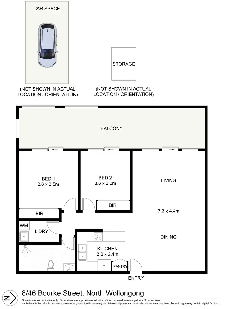 Floorplan of Homely apartment listing, 8/46 Bourke Street, North Wollongong NSW 2500