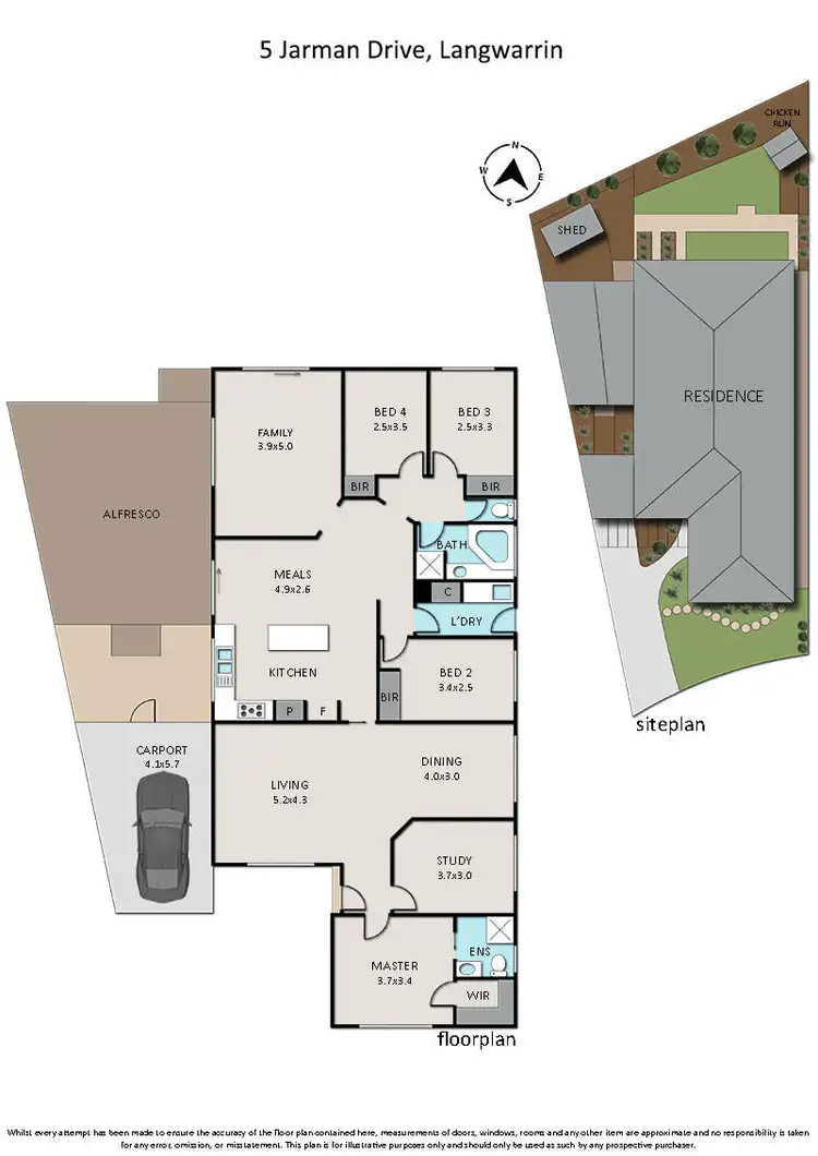 Floorplan of Homely house listing, 5 Jarman Drive, Langwarrin VIC 3910