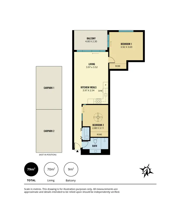 Floorplan of Homely apartment listing, 505/1-2 Tarni Court, New Port SA 5015