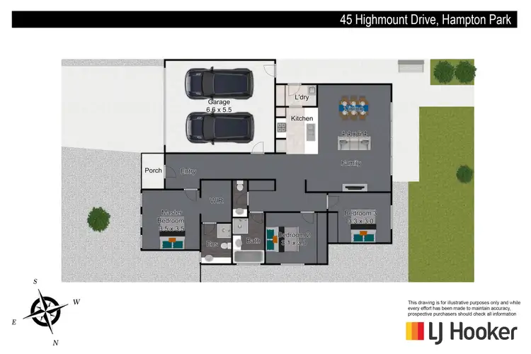 Floorplan of Homely house listing, 45 Highmount Drive, Hampton Park VIC 3976