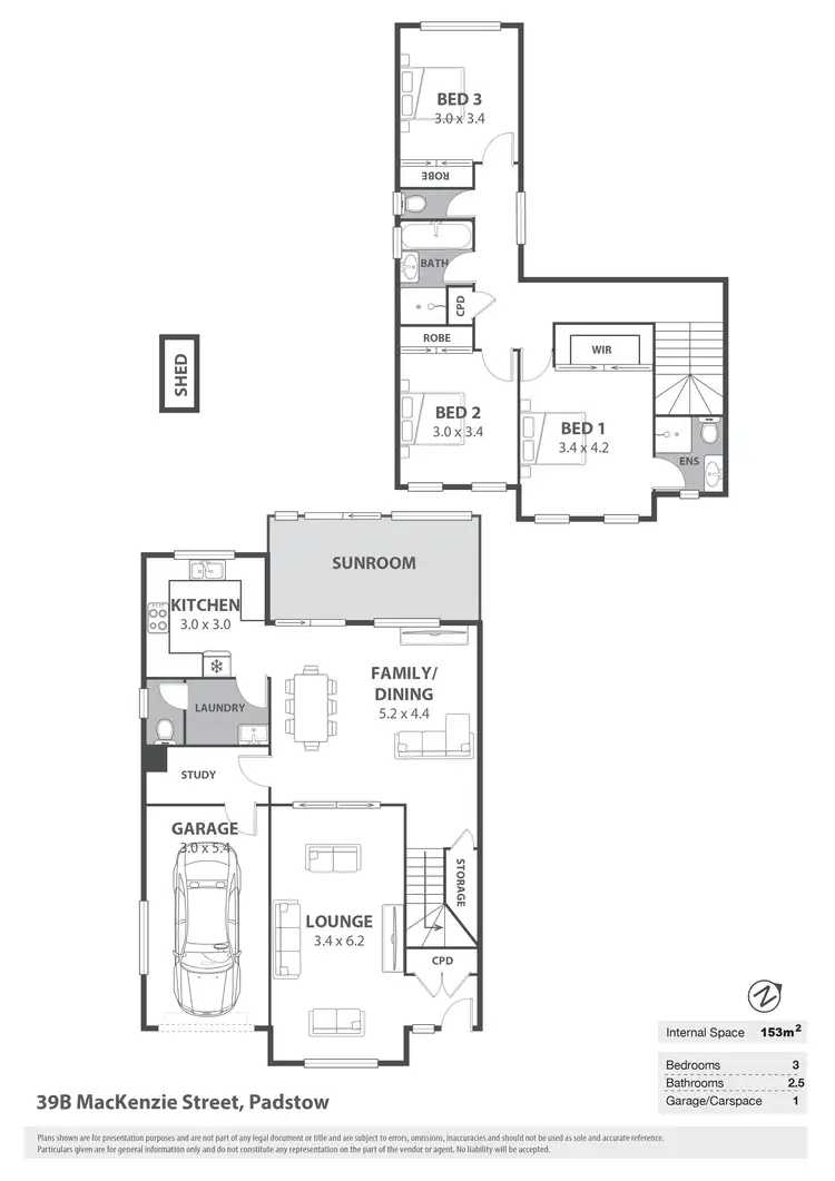 Floorplan of Homely semi-detached listing, 39B MacKenzie Street, Revesby NSW 2212