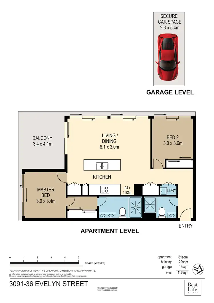 Floorplan of Homely apartment listing, 3091/36 Evelyn Street, Newstead QLD 4006