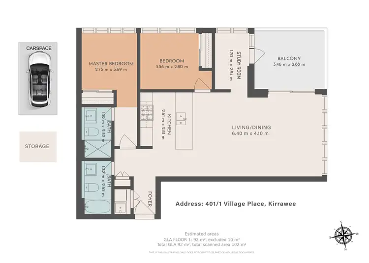 Floorplan of Homely apartment listing, Level 4/401/1 Village Place, Kirrawee NSW 2232