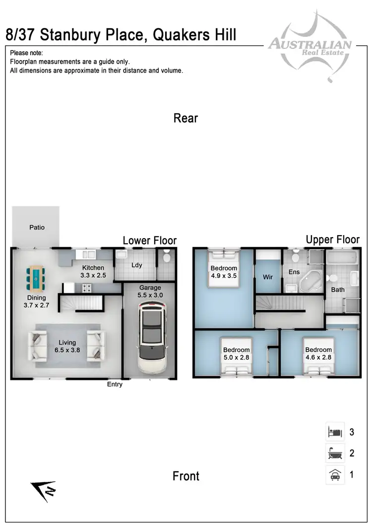 Floorplan of Homely townhouse listing, 8/37 Stanbury Place, Quakers Hill NSW 2763