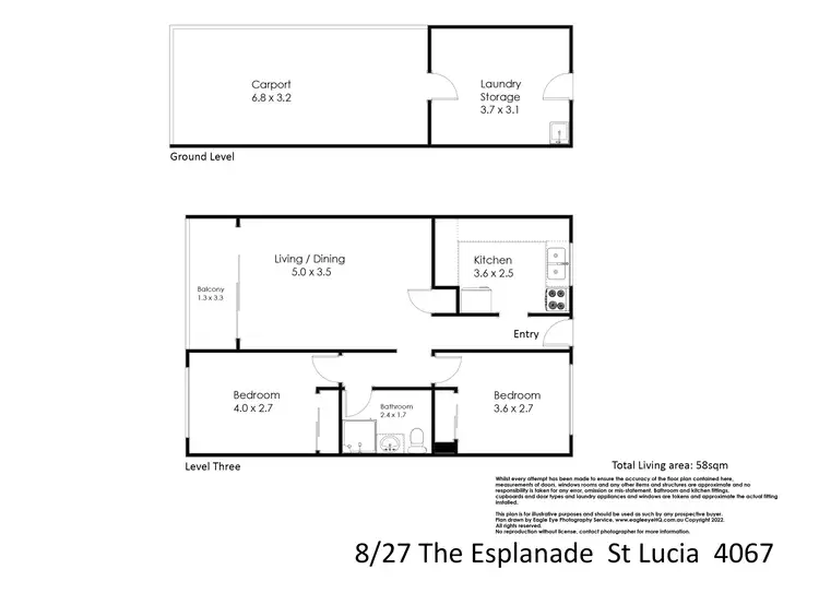 Floorplan of Homely unit listing, 8/27 The Esplanade, St Lucia QLD 4067