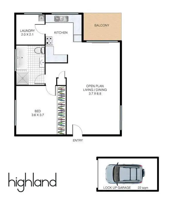 Floorplan of Homely apartment listing, 1/26 Tullimbar Road, Cronulla NSW 2230