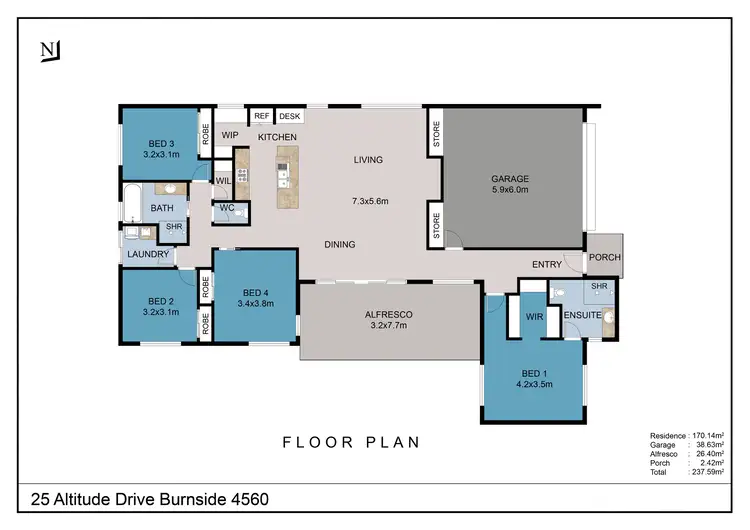 Floorplan of Homely house listing, 25 Altitude Drive, Burnside QLD 4560