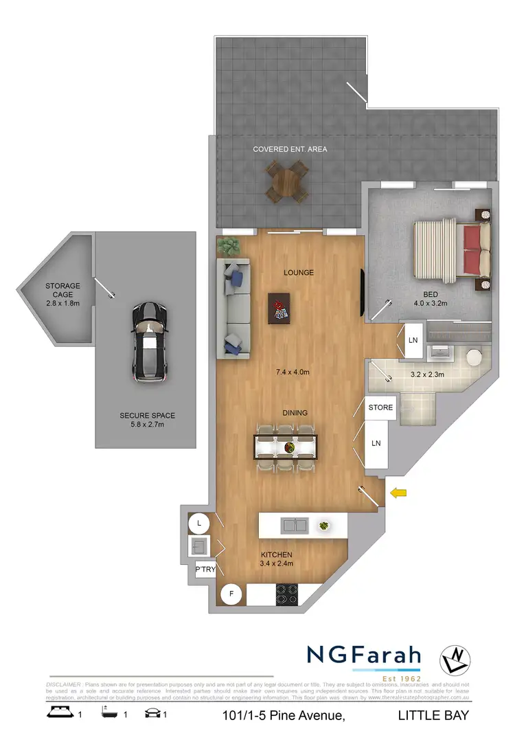 Floorplan of Homely apartment listing, 101/1-5 Pine Avenue, Little Bay NSW 2036