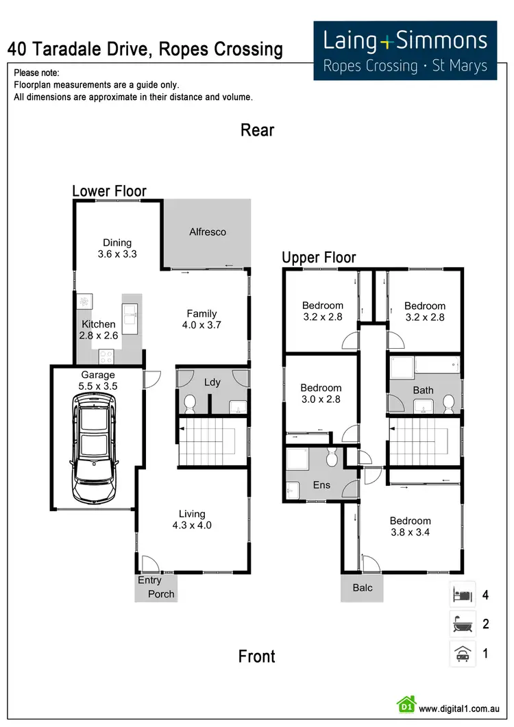 Floorplan of Homely house listing, 40 Taradale Drive, Ropes Crossing NSW 2760