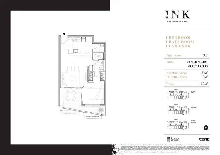 Floorplan of Homely apartment listing, 509/8 Donkin Street, West End QLD 4101