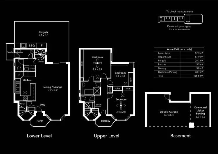 Floorplan of Homely townhouse listing, 3/197 Esplanade, Henley Beach SA 5022