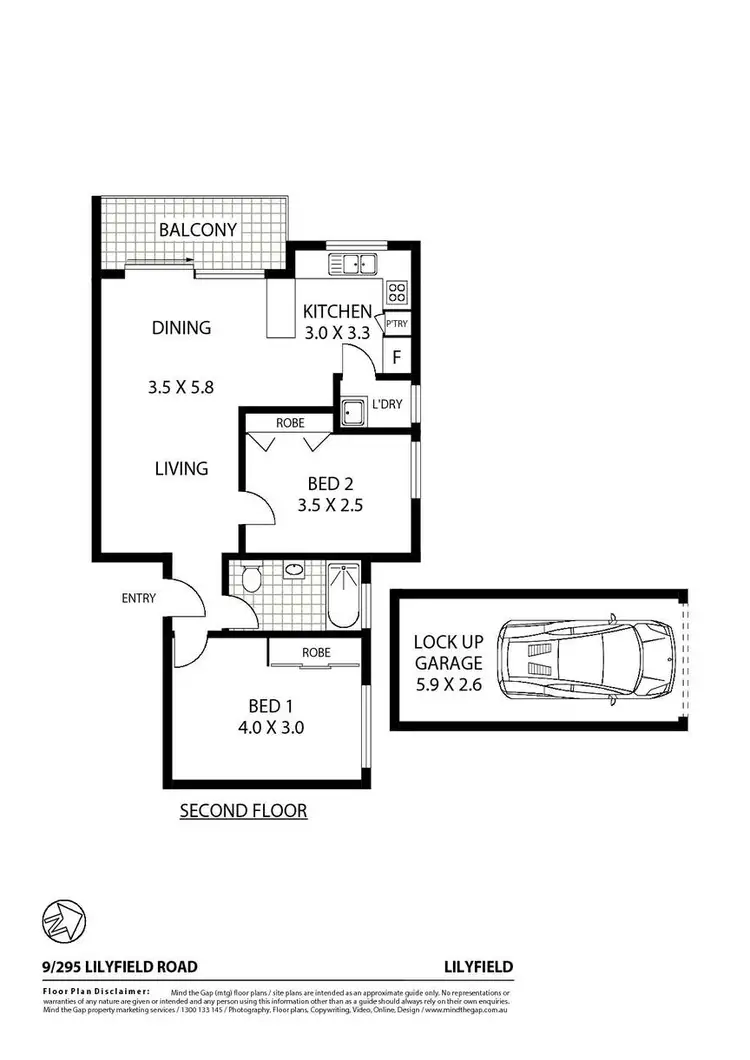 Floorplan of Homely apartment listing, 9/295 Lilyfield Road, Lilyfield NSW 2040