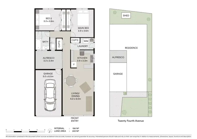 Floorplan of Homely semi-detached listing, 2/46 Twenty Fourth Avenue, Palm Beach QLD 4221