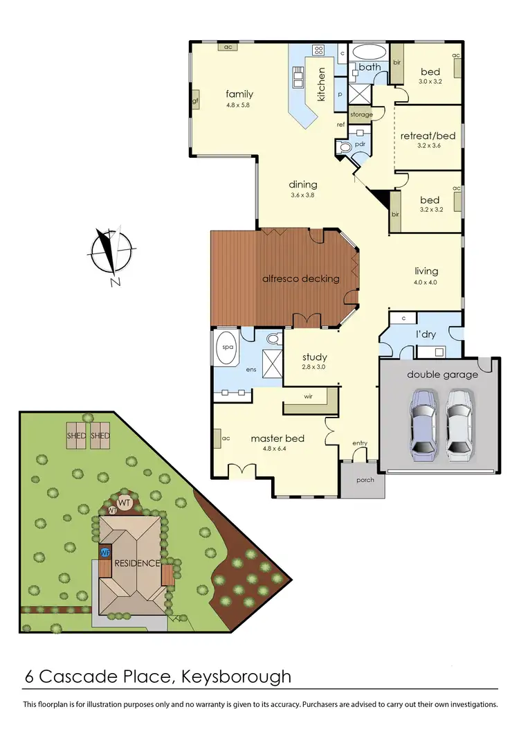 Floorplan of Homely house listing, 6 Cascade Place, Keysborough VIC 3173