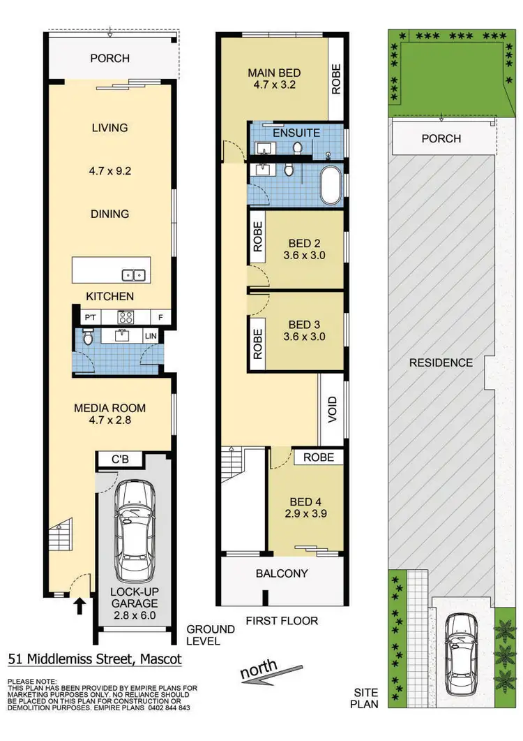 Floorplan of Homely semi-detached listing, 51 Middlemiss Street, Mascot NSW 2020
