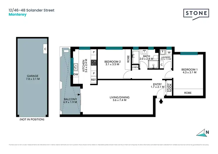 Floorplan of Homely apartment listing, 12/46 Solander Street, Monterey NSW 2217