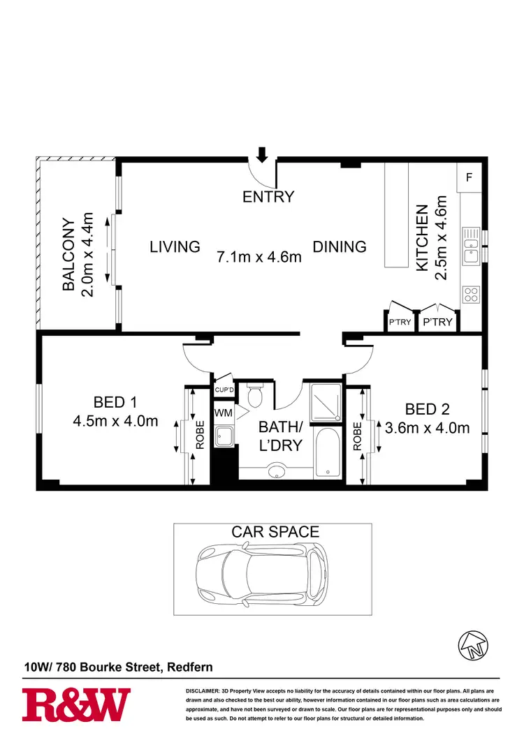 Floorplan of Homely apartment listing, 10w/780 Bourke Street, Redfern NSW 2016