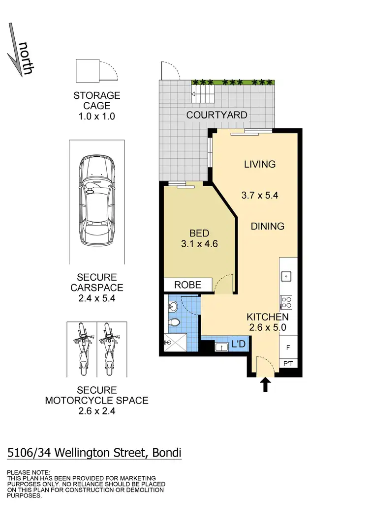 Floorplan of Homely apartment listing, 5106/34 Wellington Street, Bondi NSW 2026