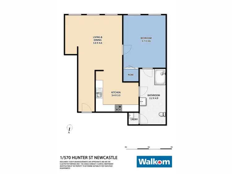 Floorplan of Homely apartment listing, 1/570 Hunter Street, Newcastle West NSW 2302