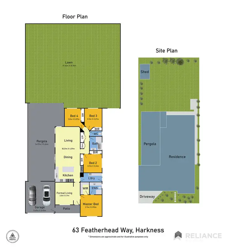 Floorplan of Homely house listing, 63 Featherhead Way, Harkness VIC 3337