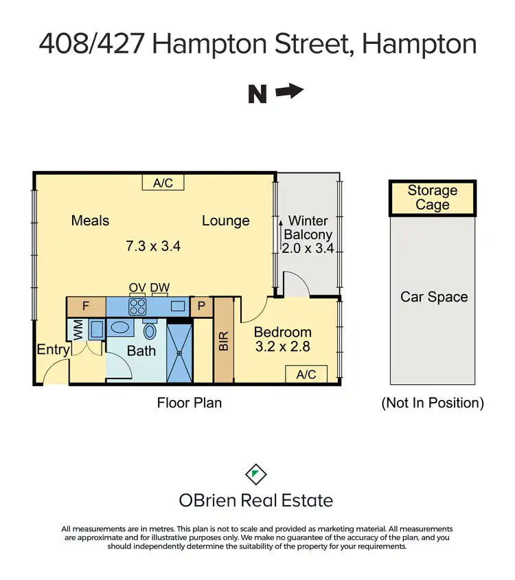 Floorplan of Homely apartment listing, 408/427 Hampton Street, Hampton VIC 3188
