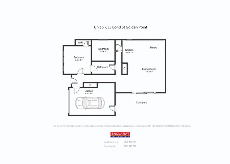 Floorplan of Homely townhouse listing, 5/633 Bond Street, Golden Point VIC 3350