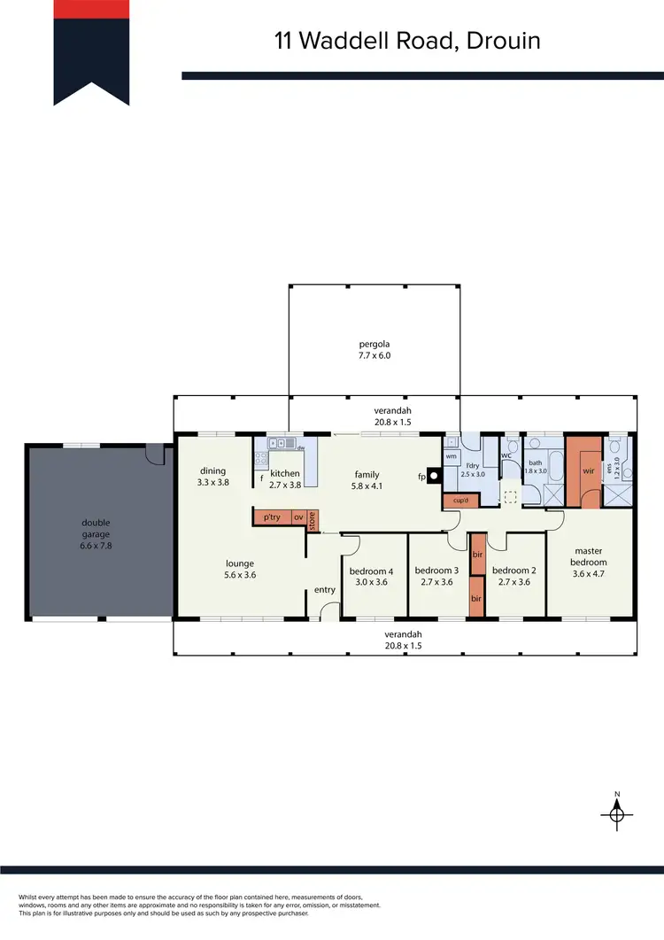 Floorplan of Homely house listing, 11 Waddell Road, Drouin VIC 3818