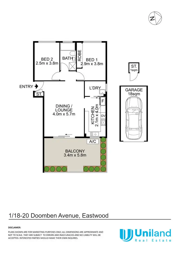 Floorplan of Homely apartment listing, 1/18-20 Doomben Avenue, Eastwood NSW 2122