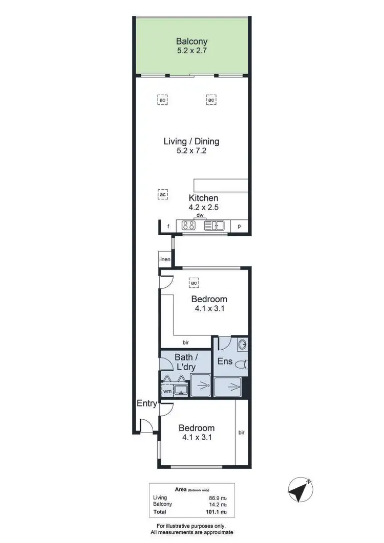 Floorplan of Homely apartment listing, 20/58 King William Street, Kent Town SA 5067