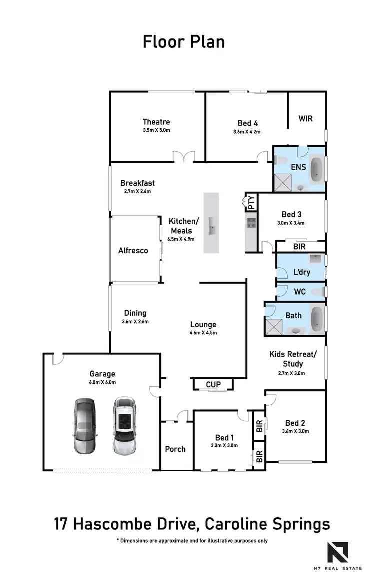 Floorplan of Homely house listing, 17 Hascombe Drive, Caroline Springs VIC 3023