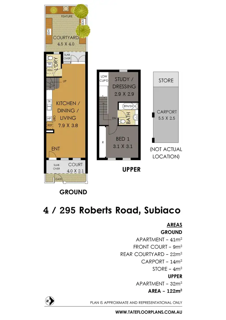Floorplan of Homely townhouse listing, 4/295 Roberts Road, Subiaco WA 6008