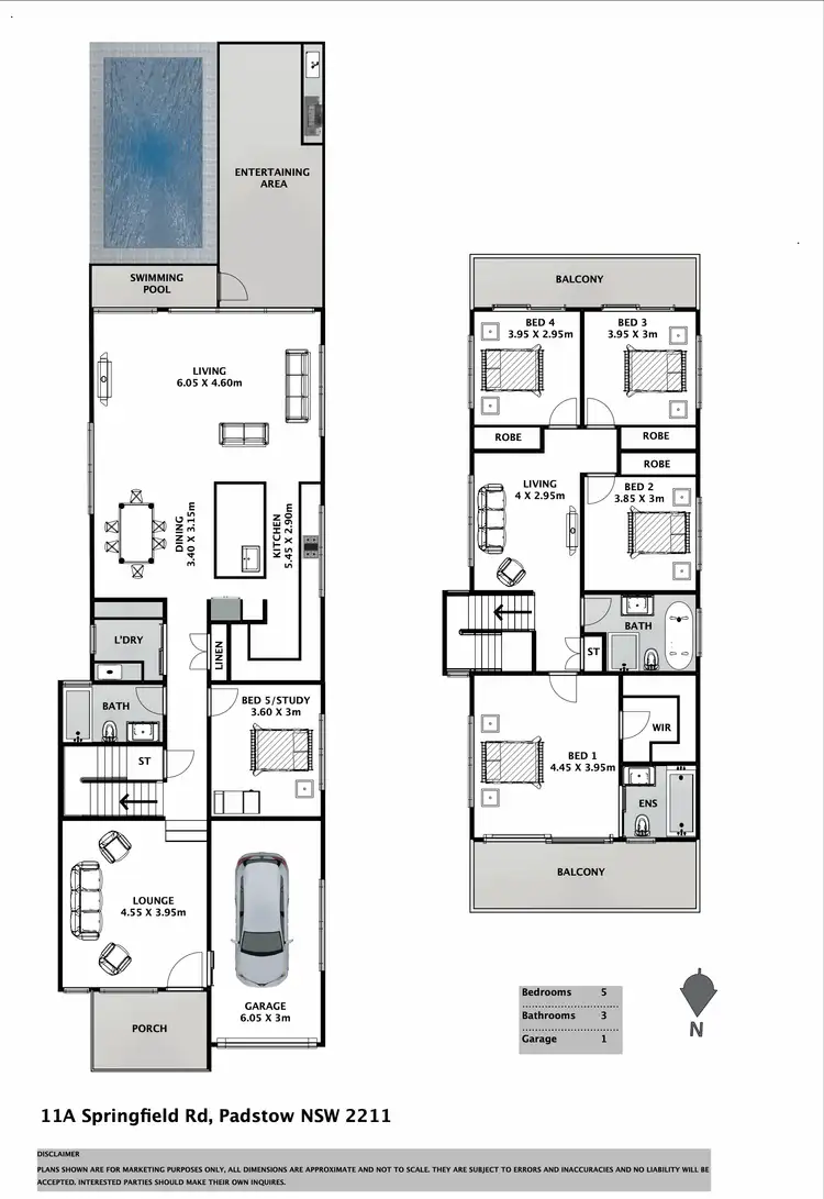 Floorplan of Homely semi-detached listing, 11A Springfield Road, Padstow NSW 2211