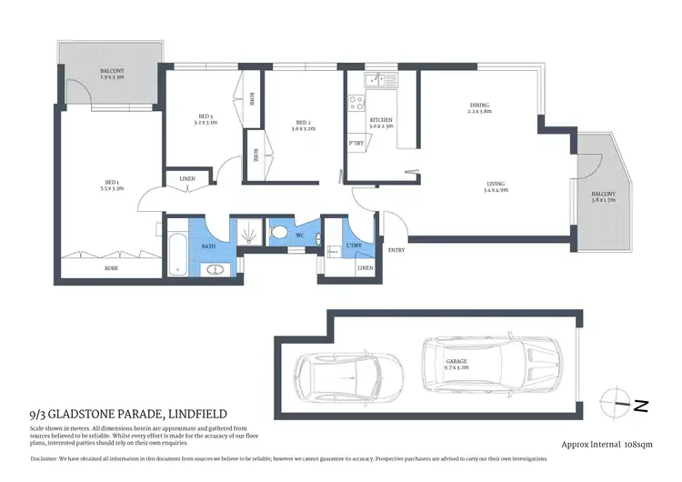 Floorplan of Homely apartment listing, 9/3 Gladstone Parade, Lindfield NSW 2070