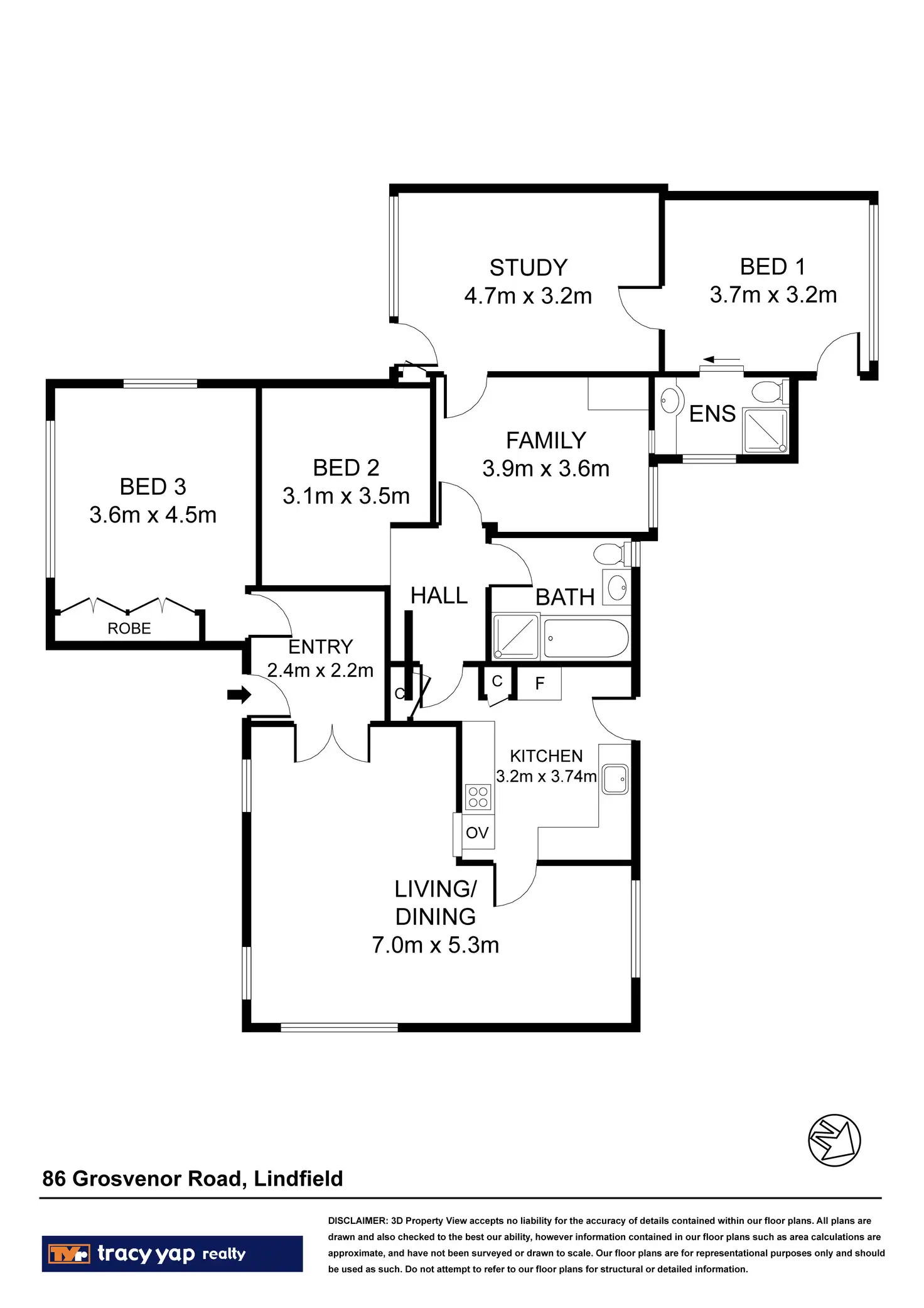 Floorplan of Homely house listing, 86 Grosvenor Road, Lindfield NSW 2070