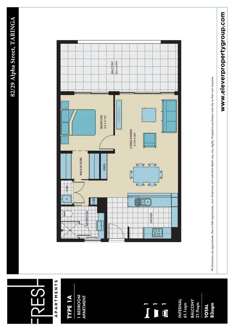 Floorplan of Homely unit listing, 82/29 Alpha Street, Taringa QLD 4068