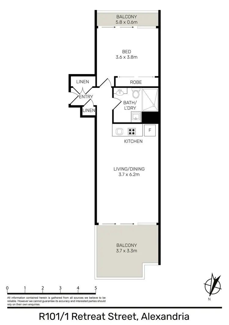 Floorplan of Homely apartment listing, R101/1 Retreat Street, Alexandria NSW 2015