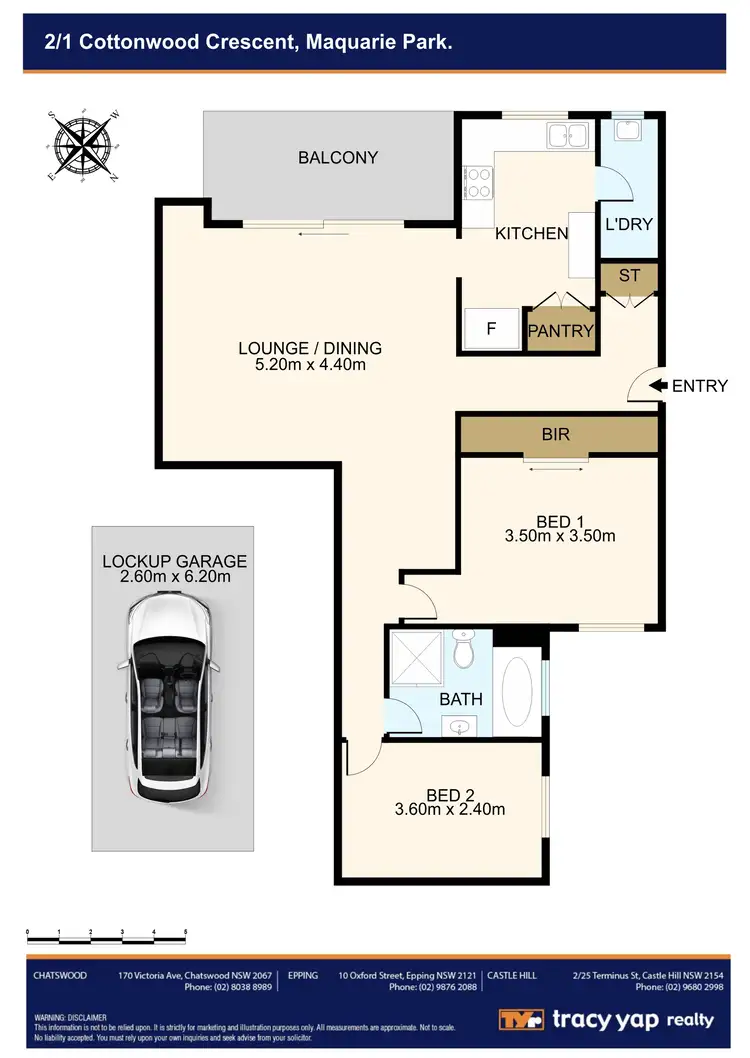 Floorplan of Homely apartment listing, 2/1-3 Cottonwood Crescent, Macquarie Park NSW 2113
