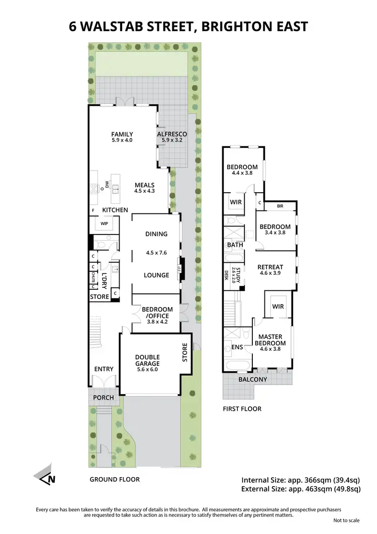 Floorplan of Homely townhouse listing, 6 Walstab Street, Brighton East VIC 3187