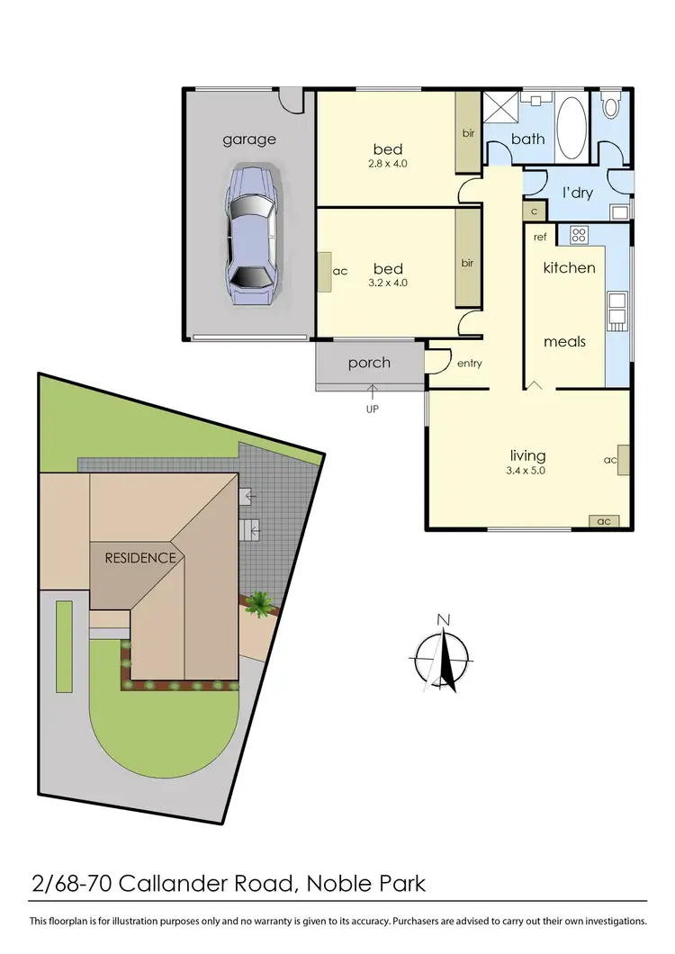 Floorplan of Homely unit listing, 2/68-70 Callander Road, Noble Park VIC 3174