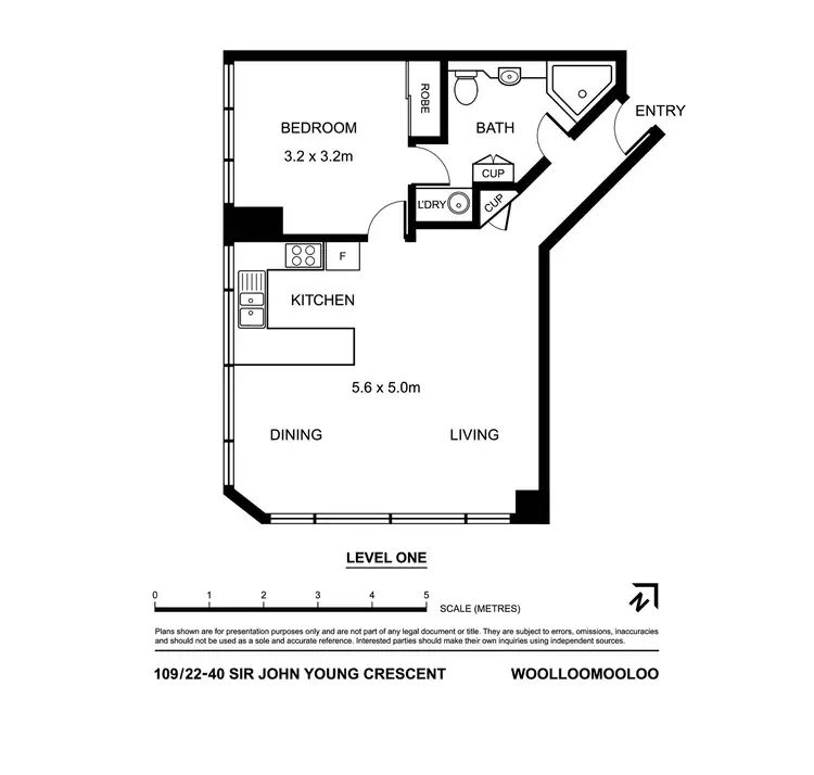 Floorplan of Homely apartment listing, 109/22-40 Sir John Young Crescent, Woolloomooloo NSW 2011